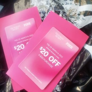 2-20$ off 50$ purchase VS PINK cards